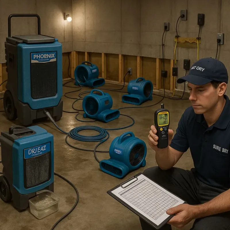 Structural Drying and Dehumidification process in Timber Lake, SD